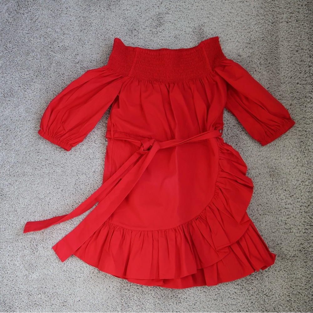 Tularosa Red Off-Shoulder Ruffle Mini Dress - Picture 4 of 8